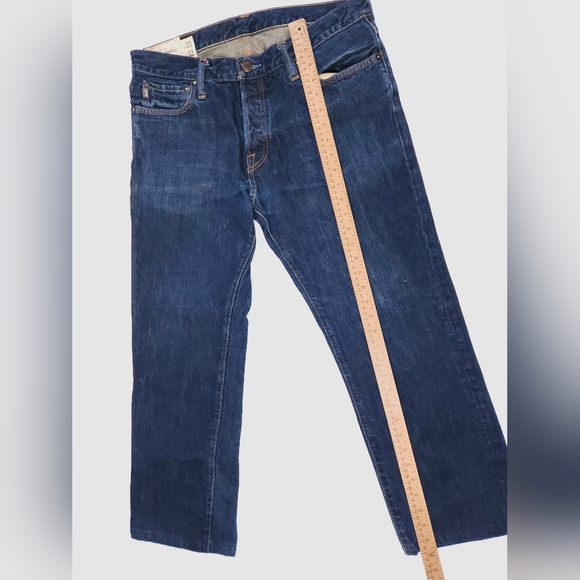 Abercrombie Dark Wash Classic Straight Blue Denim Jeans 33x26 - Picture 11 of 15